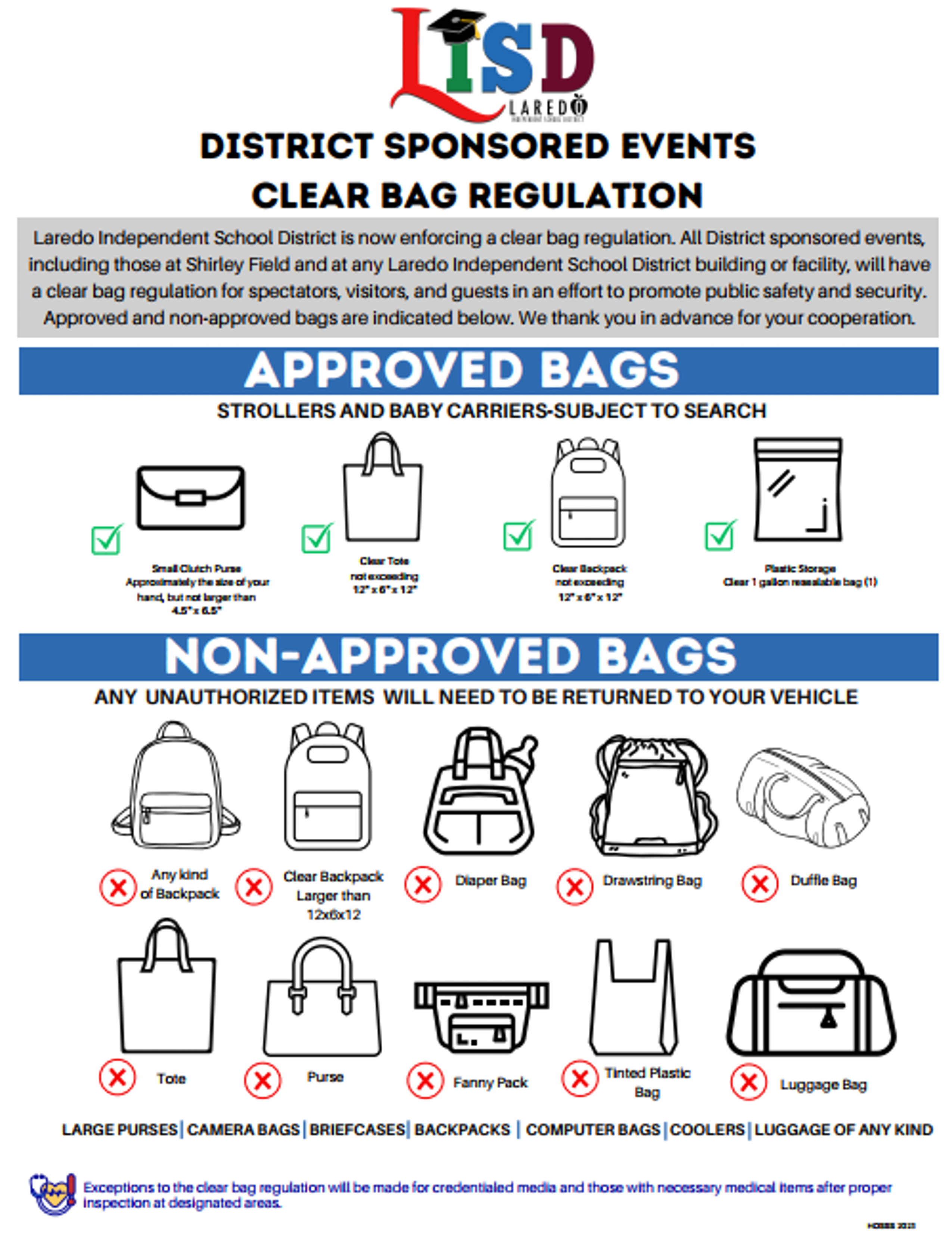 LISD PAC Bag Policy